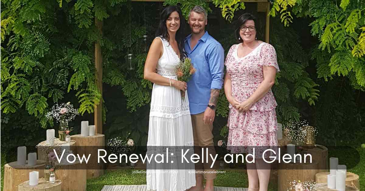 Couple having a vow renewal with Jade Whaely Timaru Marriage Celebrant, South Canterbury, NZ