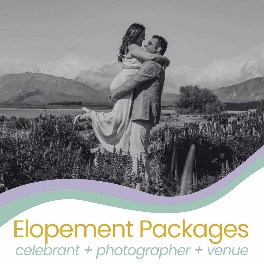 Wedding celebrant elopement packages at Lake Tekapo, NZ with Jade Whaley. Photography Beth Lambourne.